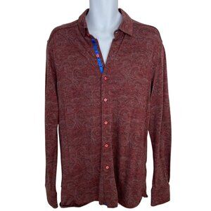 Robert Graham Mens Paisley style Long Sleeve Button-Up jersey Shirt  size large